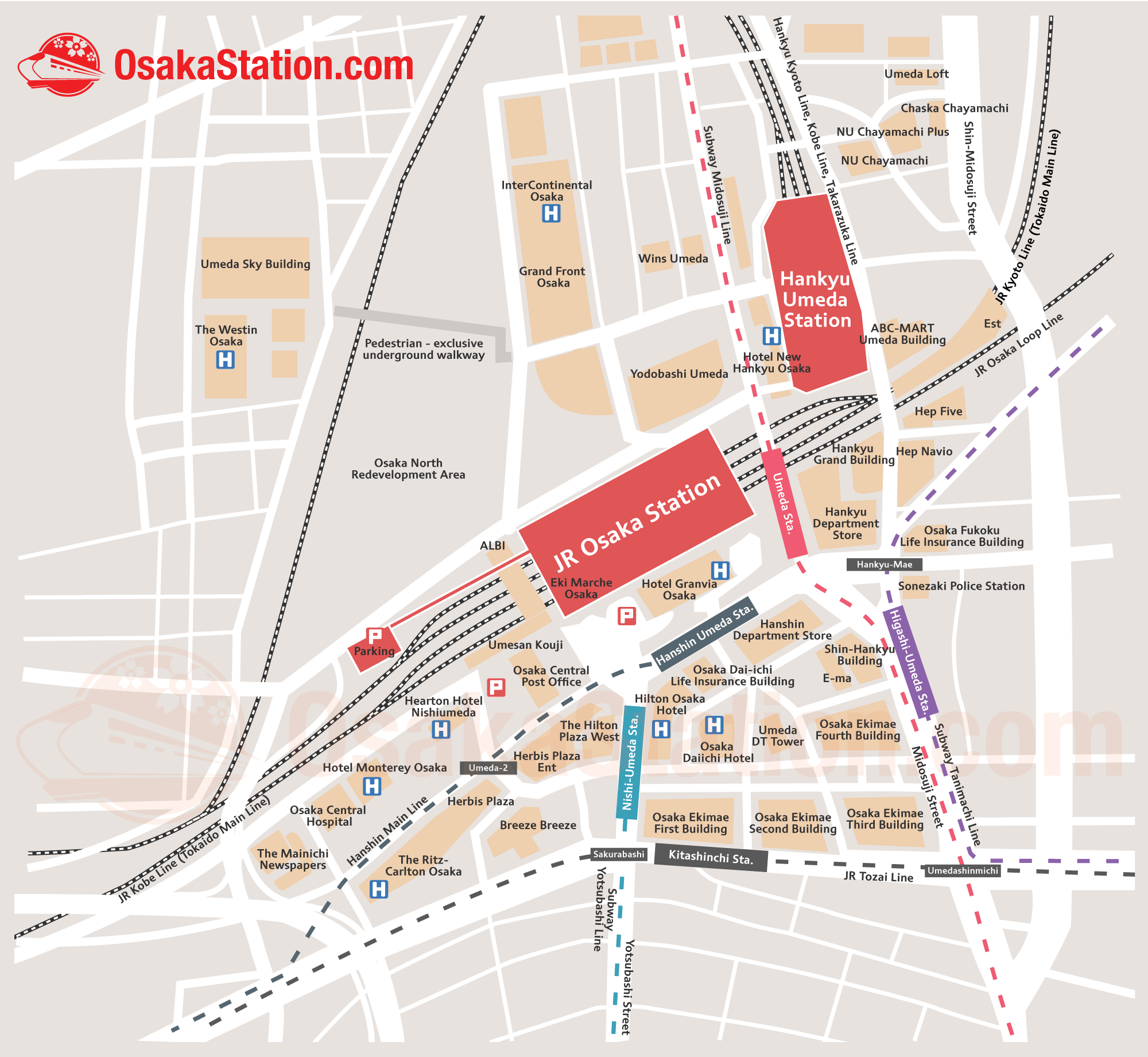 Hotel Hanshin Osaka - Map