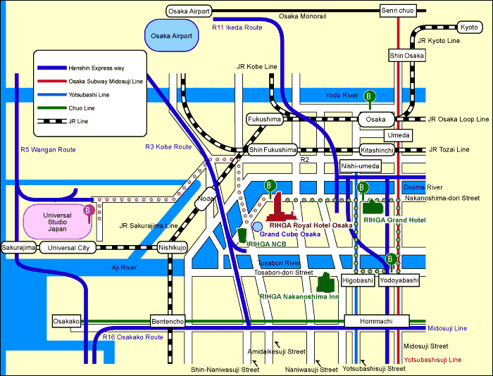 Osaka Rihga Royal Hotel - Map