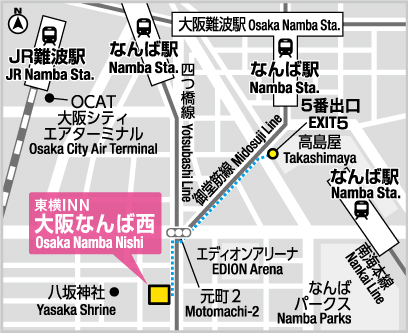 Osaka Tokyu Inn Hotel - Map