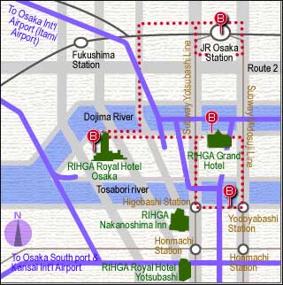 Rihga Grand Hotel Osaka - Map